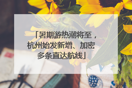 暑期游热潮将至，杭州始发新增、加密多条直达航线